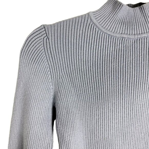 2/$30 Zara Blue Backless Mock Neck Knit Sweater Wrap Around Tie Size Small - Picture 6 of 14